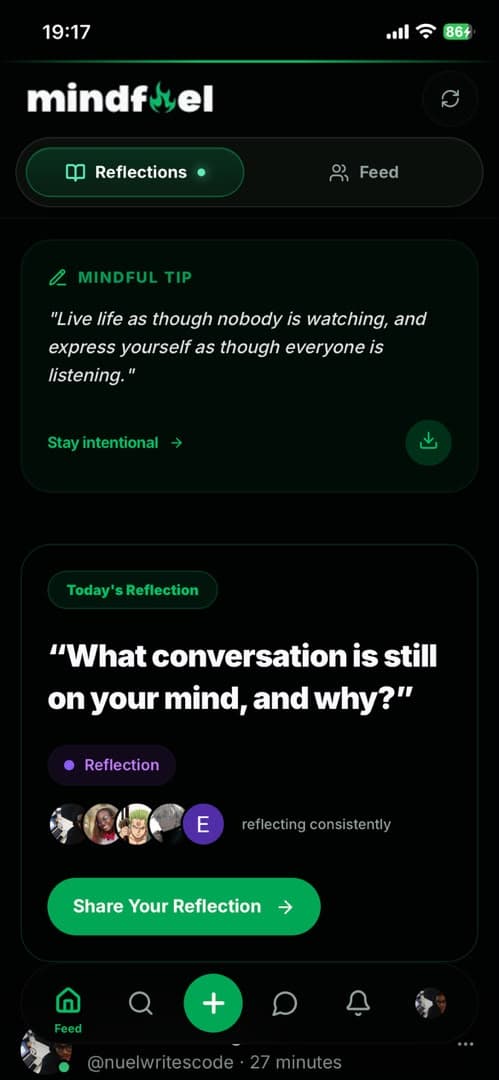 MindFuel reflection network interface
